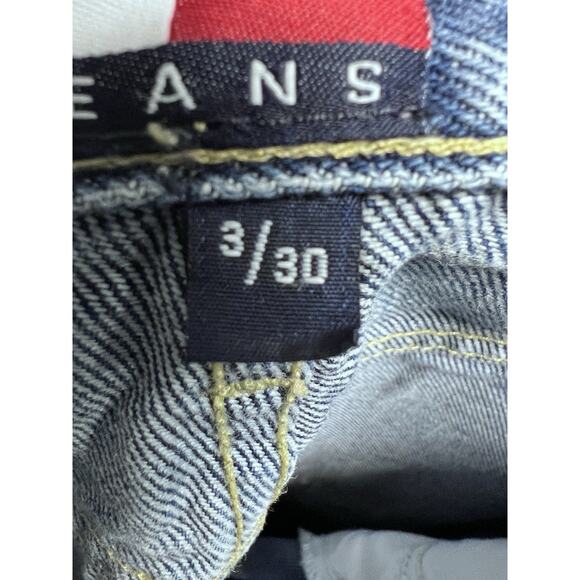 Early 90s TOMMY HILFIGER Jeans 26x29.5 Slim Big Patch Logo 1990s Denim Vintage - Picture 9 of 15